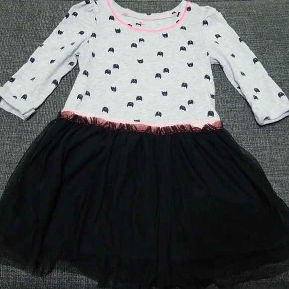 Circo Infant Toddler Girls Dress Yellow White Polka Dots Stripes Long Sleeve NEW